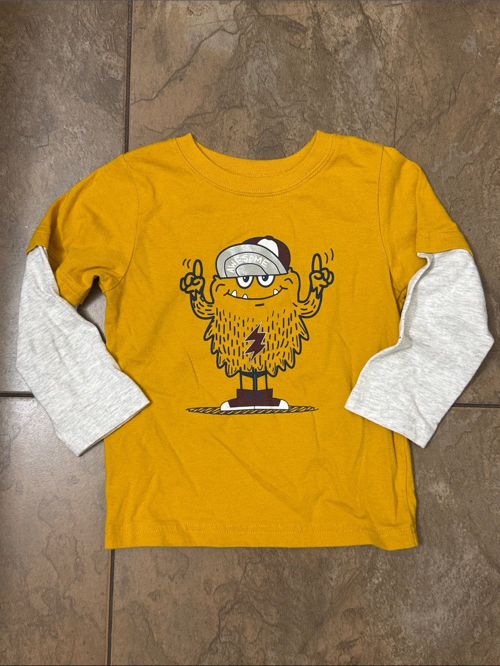 Garanimals Mustard Yellow Monster Layered-Look Long Sleeve Tee